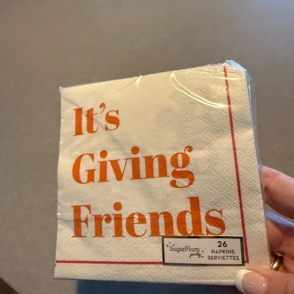 Orange and White Napkins